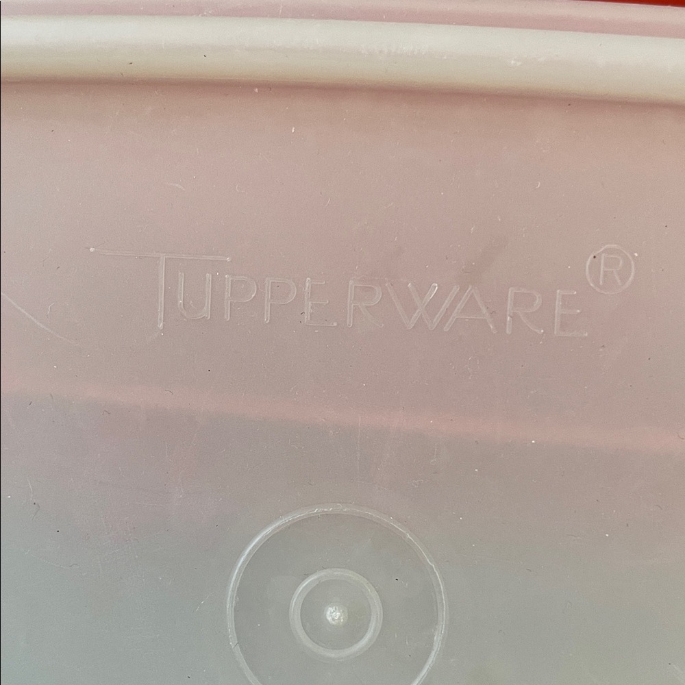 Tupperware Red Base with Cream Lid Container - Picture 2 of 5
